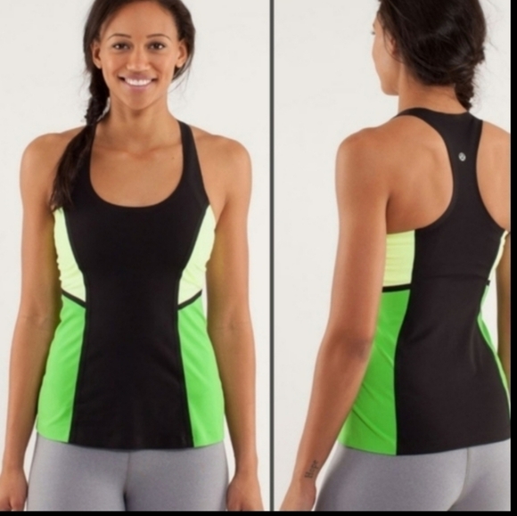 𝅺lululemon Cool‎ Racerback *Surf Bonded black green - Picture 8 of 8